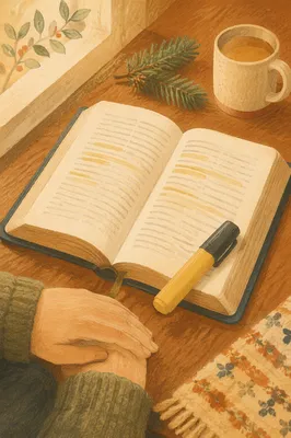 Highlighted Bible Passages with Evergreen Accent