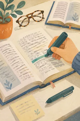 Evergreen Marker Highlighting Bible Study Passage