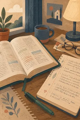 Evergreen Marker on Highlighted Bible Pages