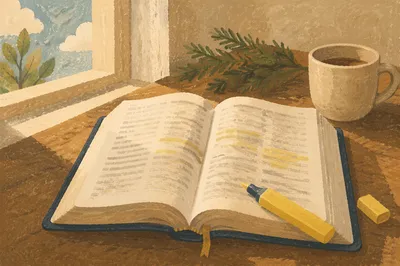 Highlighted Bible Passages with Evergreen Accent