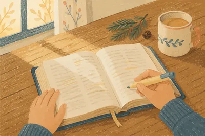 Highlighted Bible Passages with Evergreen Accent