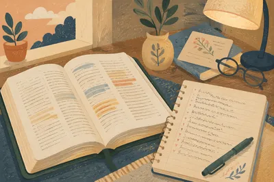 Highlighted Bible Passages with Evergreen Marker