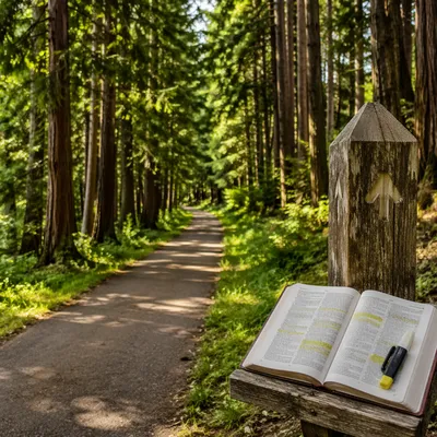 Highlighted Bible Passages on Evergreen Path