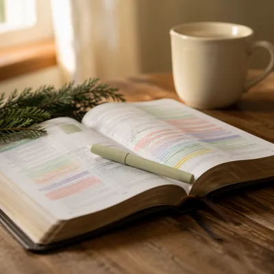 Highlighted Bible Passages with Evergreen Devotion
