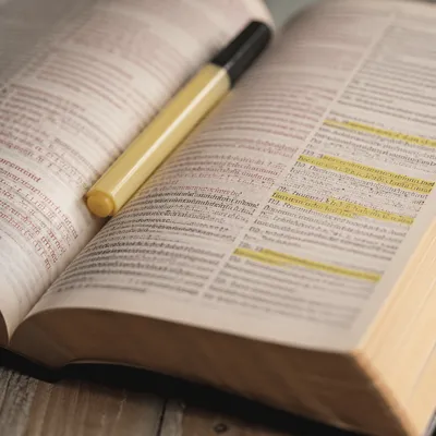 Highlighted Bible Passages with Yellow Marker