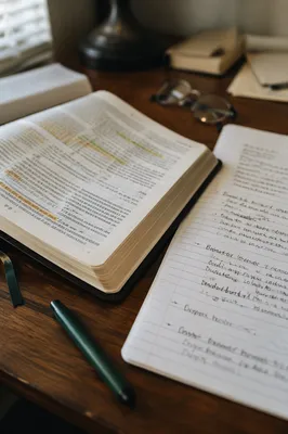 Highlighted Bible Passages with Evergreen Marker