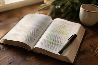 Highlighted Bible Passages with Evergreen Devotion
