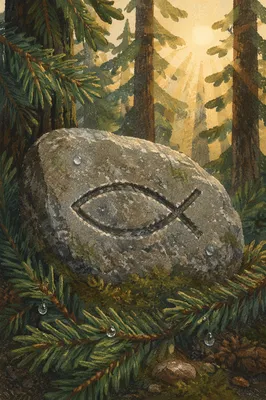 Ichthys Fish Carved in Evergreen Stone