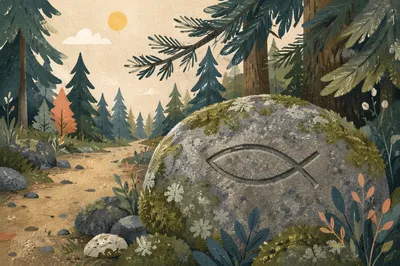 Ancient Ichthys Stone by Evergreen Path