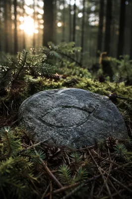 Ichthys Carving on Forest Stone