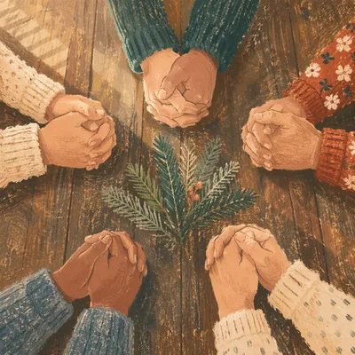 Intercessory Prayer Circle with Evergreen Centerpiece