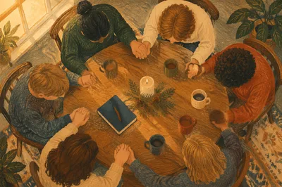 Intercessory Prayer Circle with Evergreen Table