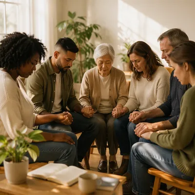 Peaceful Intercessory Prayer Circle in Morning Light