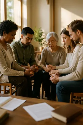 Intercessory Prayer Circle in Morning Light