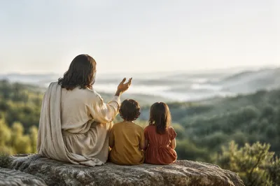 Jesus Blessing Children in Evergreen Hills