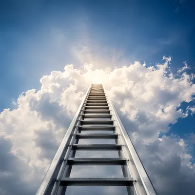 Stairway Ascending Into Glorious Sky Clouds
