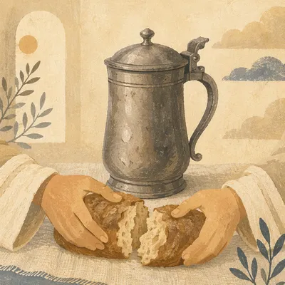 Jesus Breaking Bread Last Supper Still Life