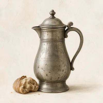 Antique Flagon and Bread Communion Symbol