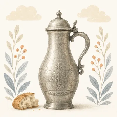 Reverent Bread and Cup Communion Still Life