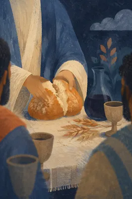 Jesus Breaking Bread at Last Supper
