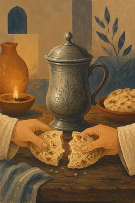Jesus Breaking Bread at the Last Supper