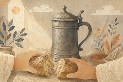 Jesus Breaking Bread Last Supper Still Life