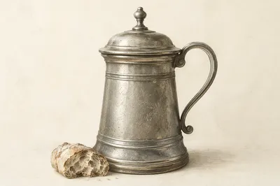 Pewter Flagon and Broken Bread Communion