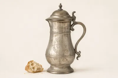 Pewter Flagon and Bread Communion Still Life