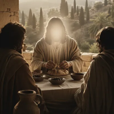 Jesus Breaking Bread at the Last Supper