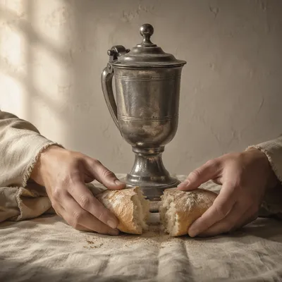 Jesus Breaking Bread Last Supper Still Life
