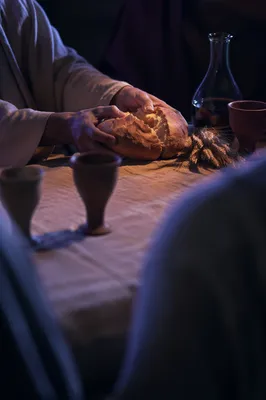 Jesus Breaking Bread at Last Supper