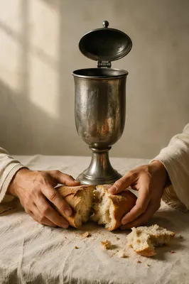 Jesus Breaking Bread at Last Supper