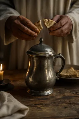 Jesus Breaking Bread at the Last Supper