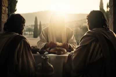 Jesus Breaking Bread at the Last Supper