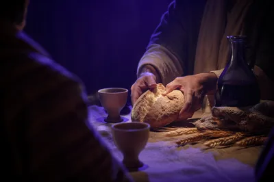Jesus Breaking Bread at Last Supper