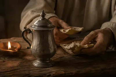 Jesus Breaking Bread at the Last Supper