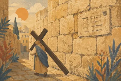 Jesus Carrying the Cross on Via Dolorosa