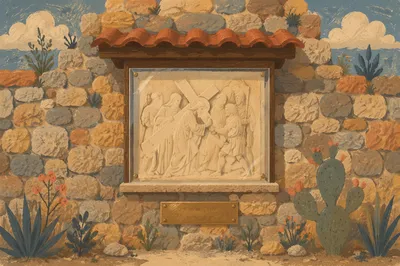 Jesus Carrying the Cross Stone Shrine