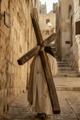 Jesus Carrying the Cross on Via Dolorosa
