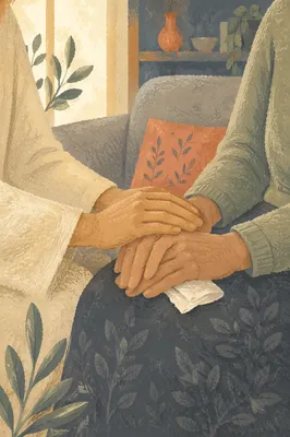 Jesus Comforting Crying Woman in Compassion