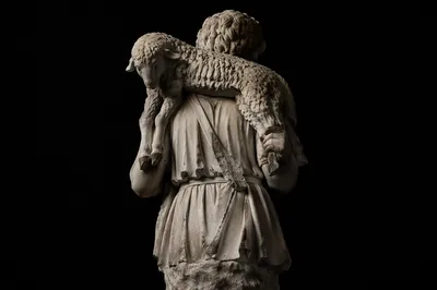 Good Shepherd Marble Statue With Lamb
