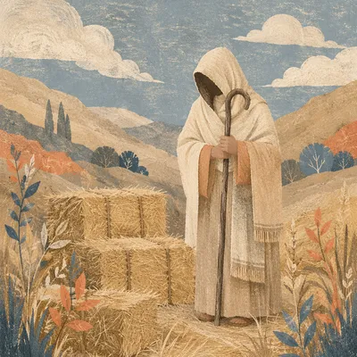 Gentle Shepherd in Serene Pastoral Light