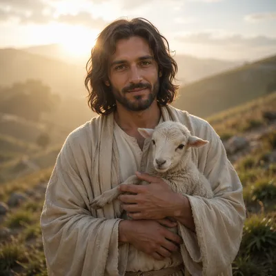 Gentle Shepherd Portrait at Dawn Light