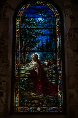 Gethsemane Night Prayer Stained Glass Window