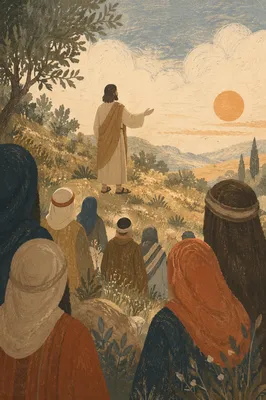 Jesus Teaching the Crowd on Hillside