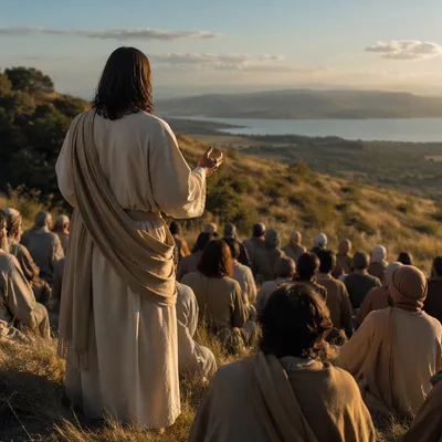 Jesus Teaching the Crowd on Hillside