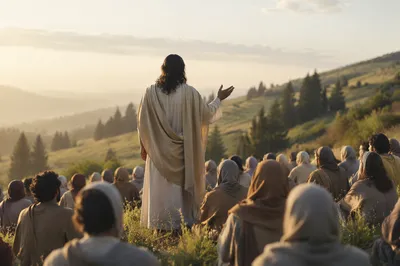 Jesus Teaching the Crowd on Hillside