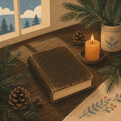 Leather Bible with Evergreen Candlelight