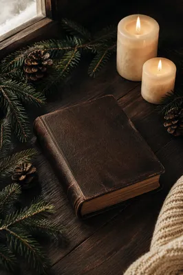 Leather Bible with Evergreen Candlelight