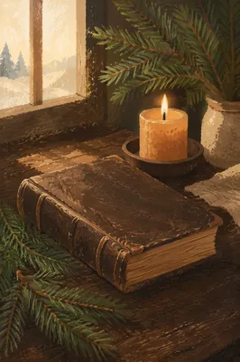 Leather Bible with Evergreen Morning Light